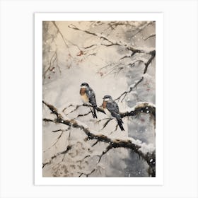 Winter Watercolour Falcon 2 Art Print