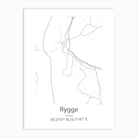 Rygge,Norway Minimalist Map Art Print