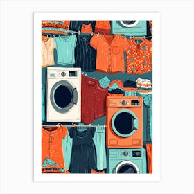 Seamless Pattern For Laundry Room Art Print