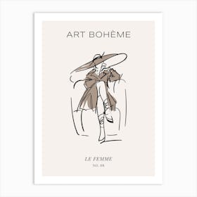 Woman Fashion Sketch - Art Boheme - Le Femme 08 Art Print