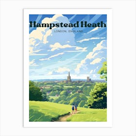 Hampstead Heath London England Nature Landscape Travel Illustration Art Print