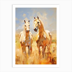 Horses Painting In Maasai Mara, Kenya 1 Art Print