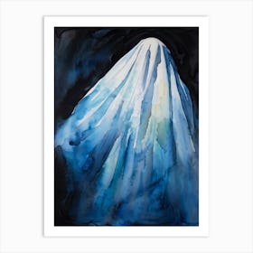 Watercolor Painting Capturing A Figure Shrouded In A Translucent Veil Reminiscent Of Religious Icon (5) Art Print