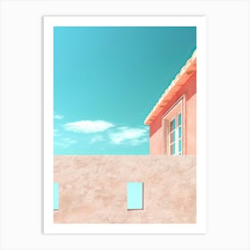 Minimalist Stucco Pink Wall Photography Art Print