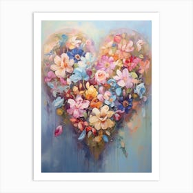 Wildflowers In Heart Formation 4 Art Print