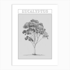 Eucalyptus Tree Minimalistic Drawing 1 Poster Art Print