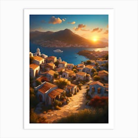 Village At Sunset 5 Art Print