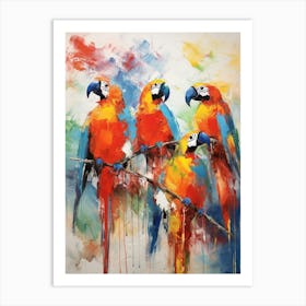 Parrots Abstract Expressionism 1 Art Print
