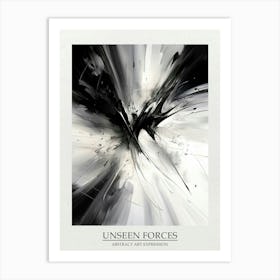 Unseen Forces Abstract Black And White 8 Poster Art Print