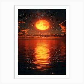 Full Moon Over Water 23 Art Print