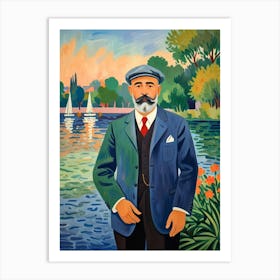 Man By The Water Art Print