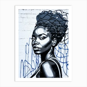 Graffiti Mural Of Beautiful Black Woman 228 Art Print