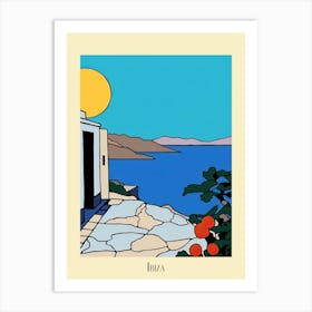 Poster Of Minimal Design Style Of Ibiza, Spain 3 Art Print
