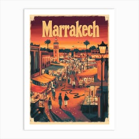 Aihrgdesign A Classic 1960s Travel Poster For Marrakech 1 Art Print