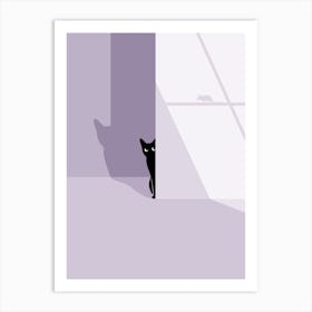 Cat In The Shadow Art Print