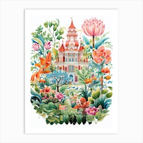 Birmingham Botanical Gardens Modern Illustration 4 Art Print