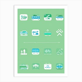 Transportation Icons Art Print