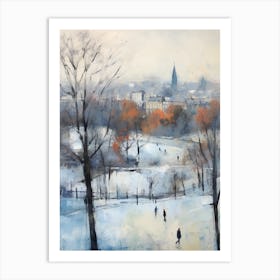 Winter City Park Painting Primrose Hill Park London 1 Art Print