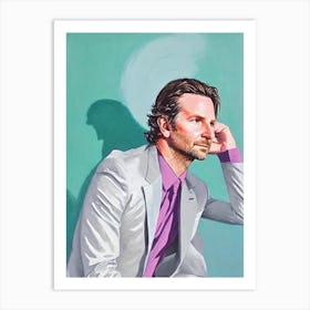 Bradley Cooper Colourful Illustration Art Print