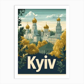 Aihrgdesign A Mid Century Modern Travel Poster For Kyiv 4 Art Print