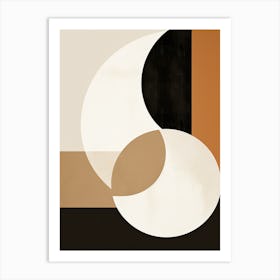 Bauhaus Essence: Circles of Beige Opulence Art Print