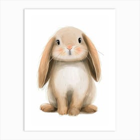 Satin Rabbit Kids Illustration 3 Art Print