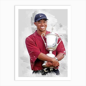 Tiger Woods Portrait Art Print