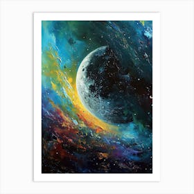 Moon And Stars Art Print