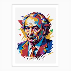 Francis Crick 02 Portrait WPAP Pop Art Art Print