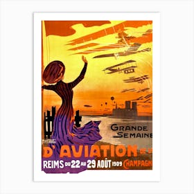 Grande Semaine, Vintage Aviation Poster Art Print