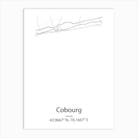 Cobourg,Canada Minimalist Map Art Print