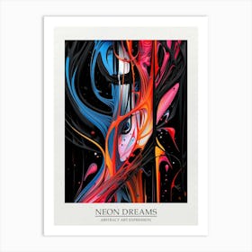 Neon Dreams Abstract 2 Poster Art Print