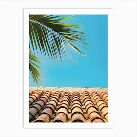 Tile Roof With Palm Tree Art Print