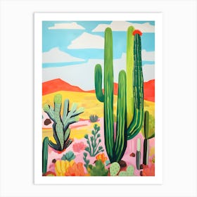 Retro Cactus Illustration Art Print