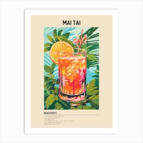 Mai Tai Cocktail Ingredients Poster Art Print