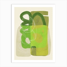 Boho Minimal Greenery 4 Line Art Print