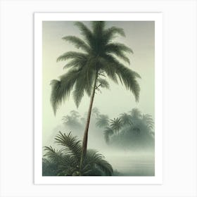 Mist Waterscape Vintage Illustration 2 Art Print