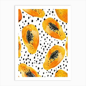 Seamless Pattern With Papayas 1 Art Print