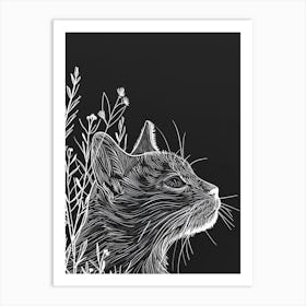 British Shorthair Cat Minimalist Illustration 3 Art Print