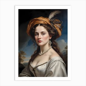 Elegant Classic Woman Portrait Painting (32) Art Print