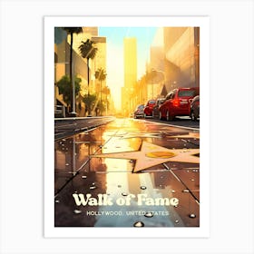 Hollywood Walk of Fame Star Travel Art Art Print