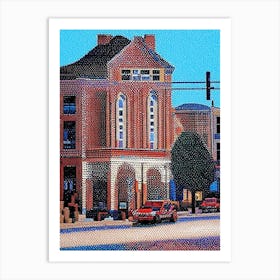 Elgin, City Us  Pointillism Art Print