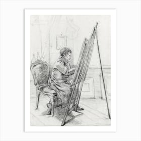 Portrait Of Gerrit Jan Michaëlis, Sitting In Front Of Easel In His Studio, Jean Bernard Art Print