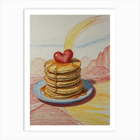 Heart Shaped Pancakes 9 Art Print