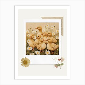 Scrapbook Ducklings Fairycore Painting 4 Art Print