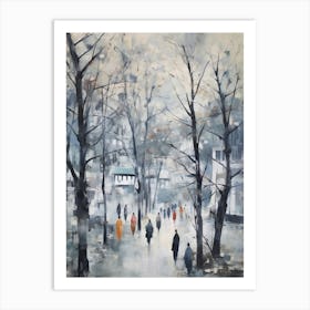 Winter City Park Painting Peoples Park Shanghai China 4 Art Print