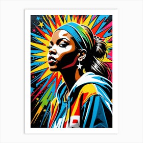 Graffiti Mural Of Beautiful Hip Hop Girl 26 Art Print