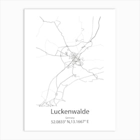 Luckenwalde,Germany Minimalist Map Art Print