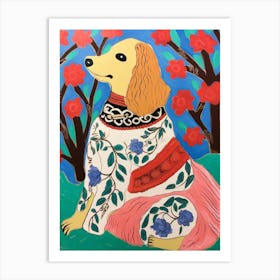 Maximalist Animal Painting Dog 2 Art Print