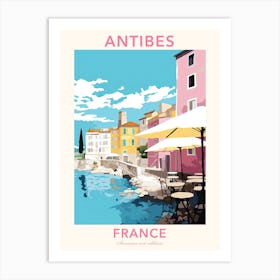 Antibes, France, Flat Pastels Tones Illustration 1 Poster Art Print